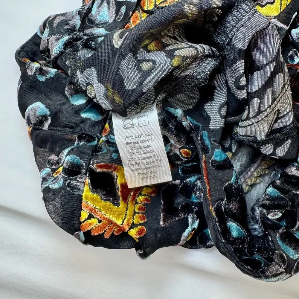 Lioness Velvet Burnout Paisley Wide Leg Pants Women's Small Whimsigoth Festival - Picture 12 of 15